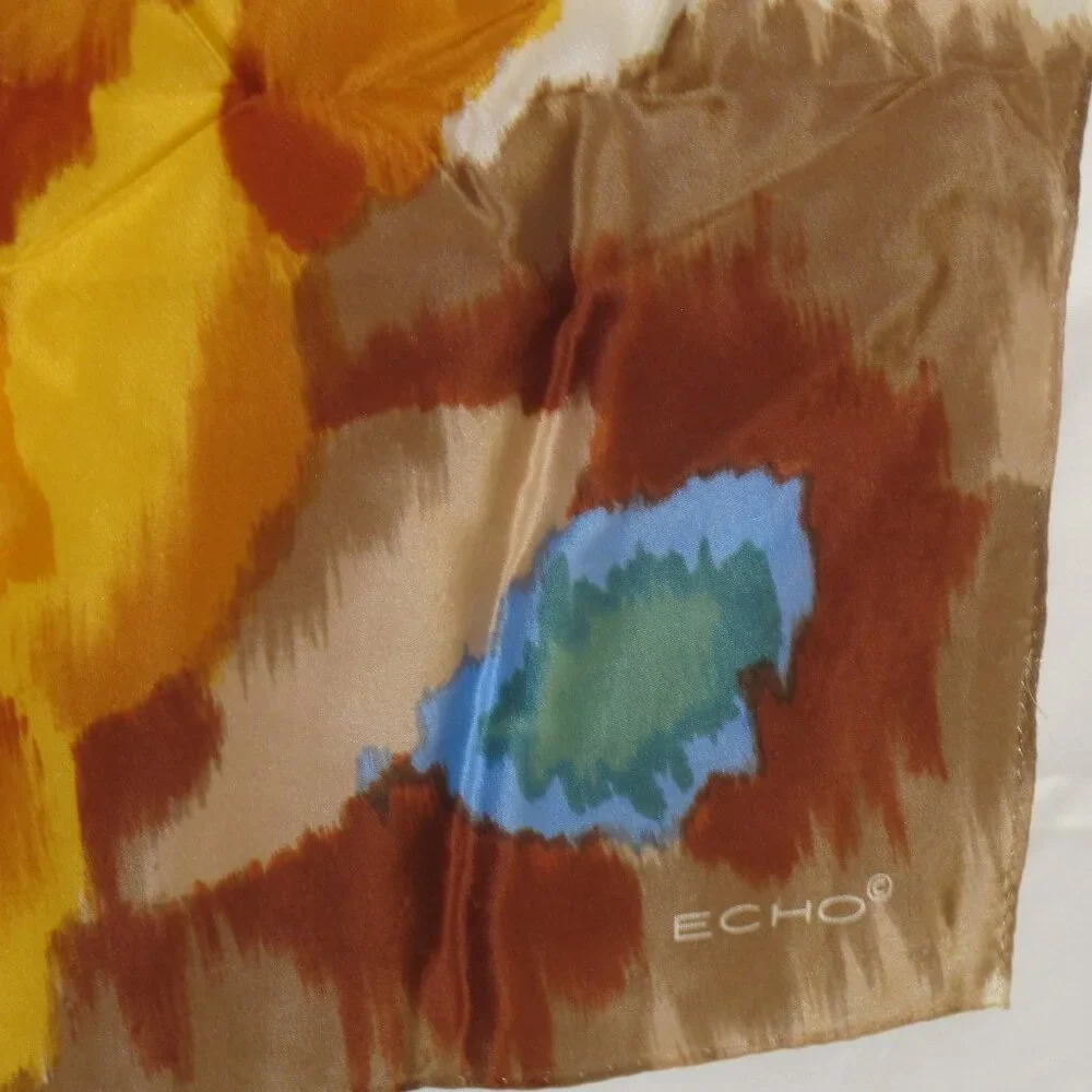Echo floral square silk scarf